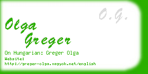 olga greger business card